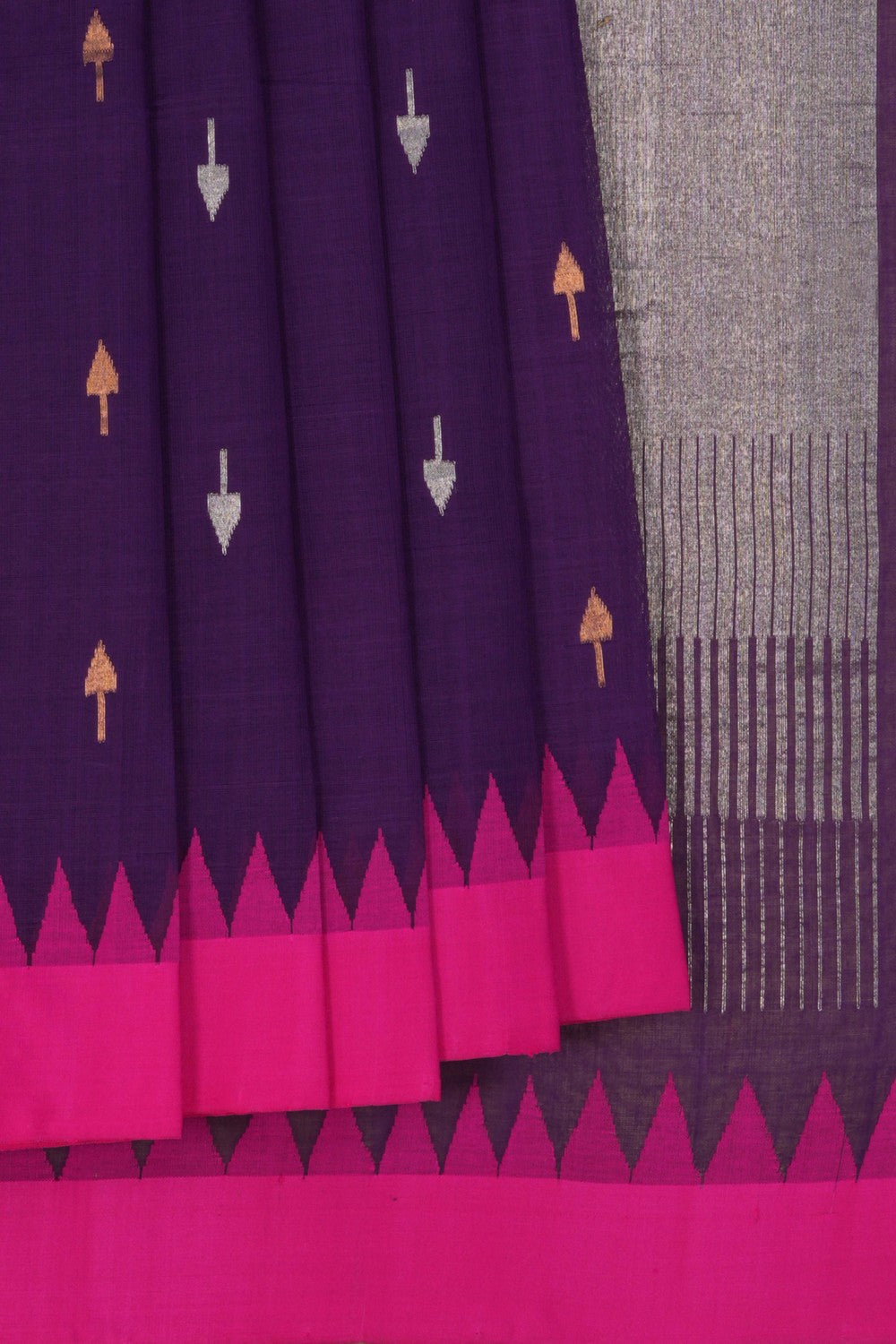 Image of Ponduru Cotton Purple Saree